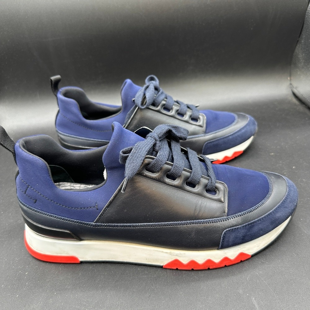 Hermès Blue Sneakers Us Sz 8 EU Sz 41.5  Stadium‎ Low Top Marine Blue w/ Red - Picture 7 of 9